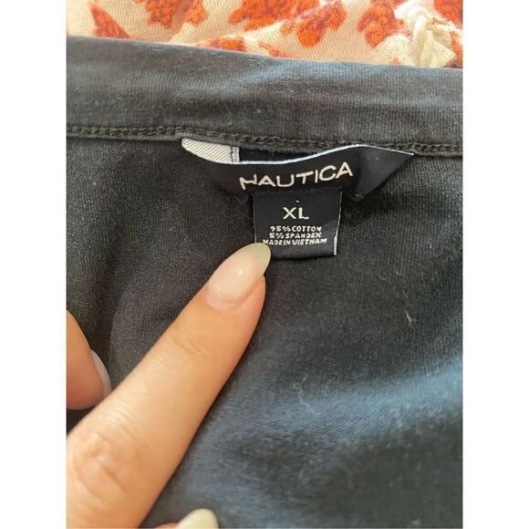 nautica black shoulder buttons long sleeve size XL - Picture 8 of 9